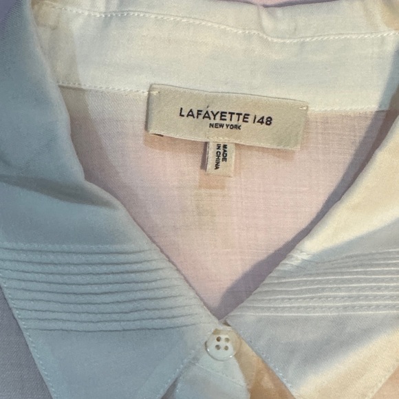 Lafayette 148 New York White Button Down Shirt - Picture 4 of 9